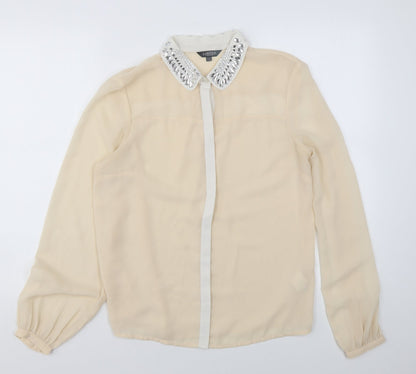 Womens UK Size 12 Marks and Spencer Beige Basic Blouse