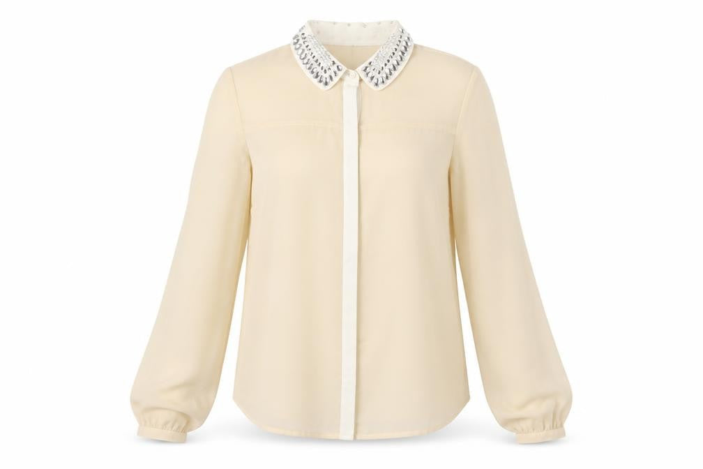 Womens UK Size 12 Marks and Spencer Beige Basic Blouse