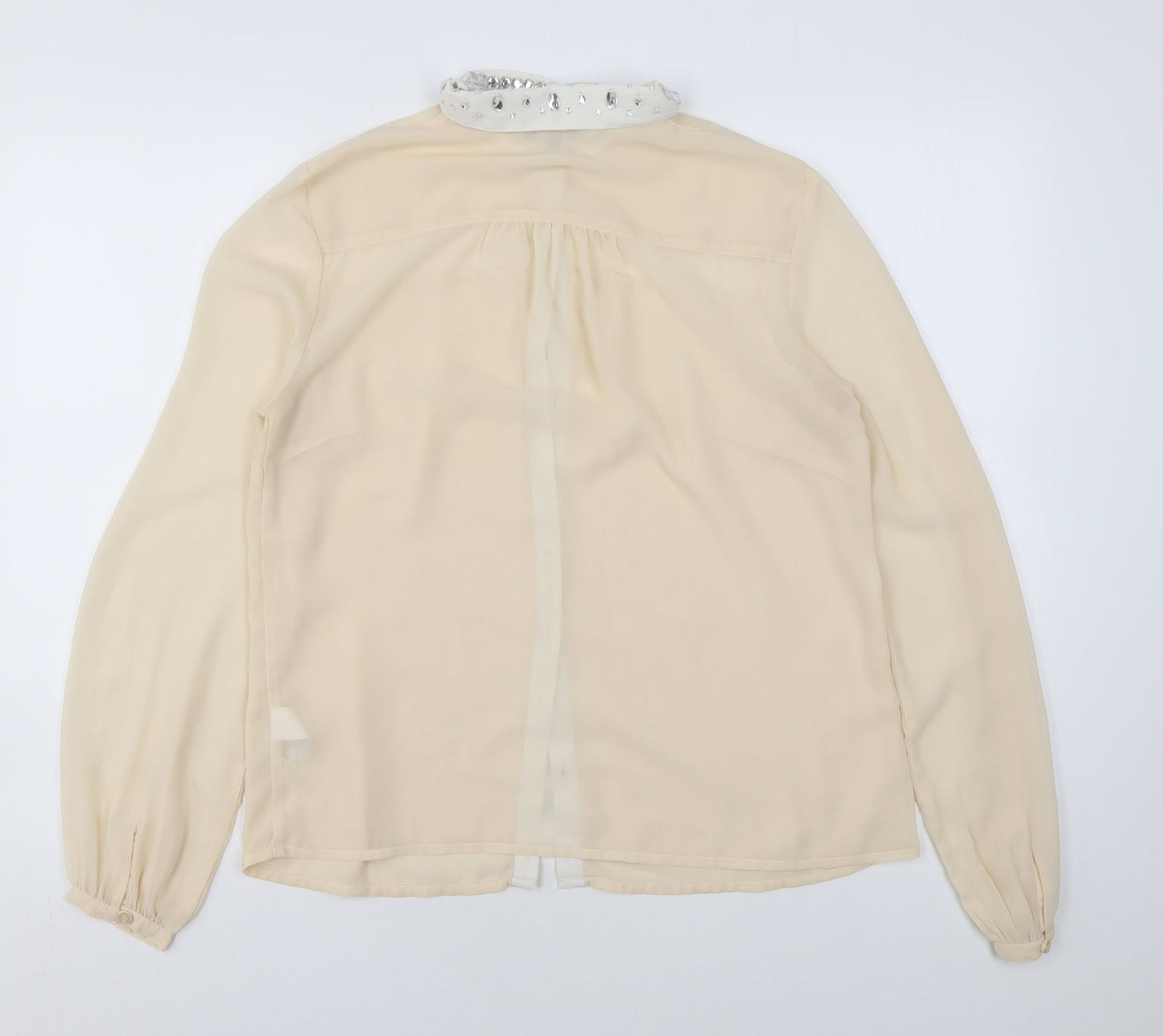 Womens UK Size 12 Marks and Spencer Beige Basic Blouse