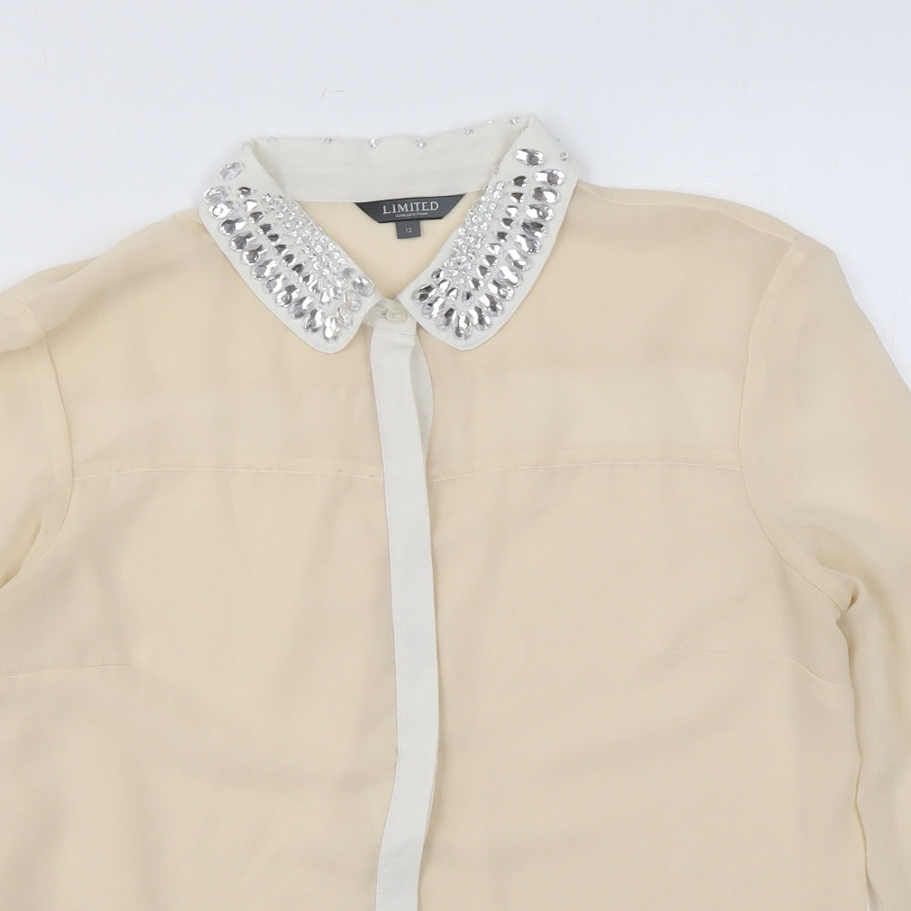 Womens UK Size 12 Marks and Spencer Beige Basic Blouse