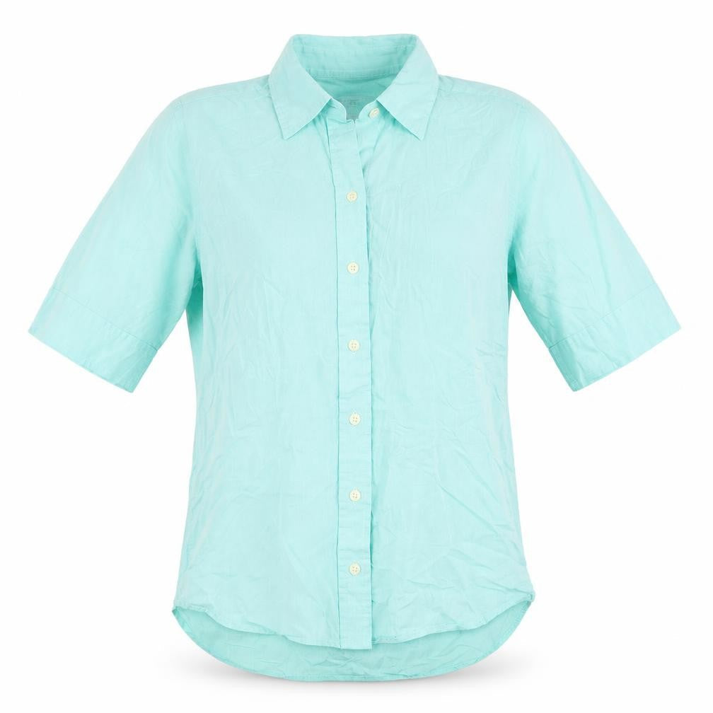 Womens UK Size 8 PINK Blue Basic Button-Up