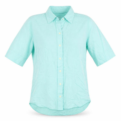 Womens UK Size 8 PINK Blue Basic Button-Up