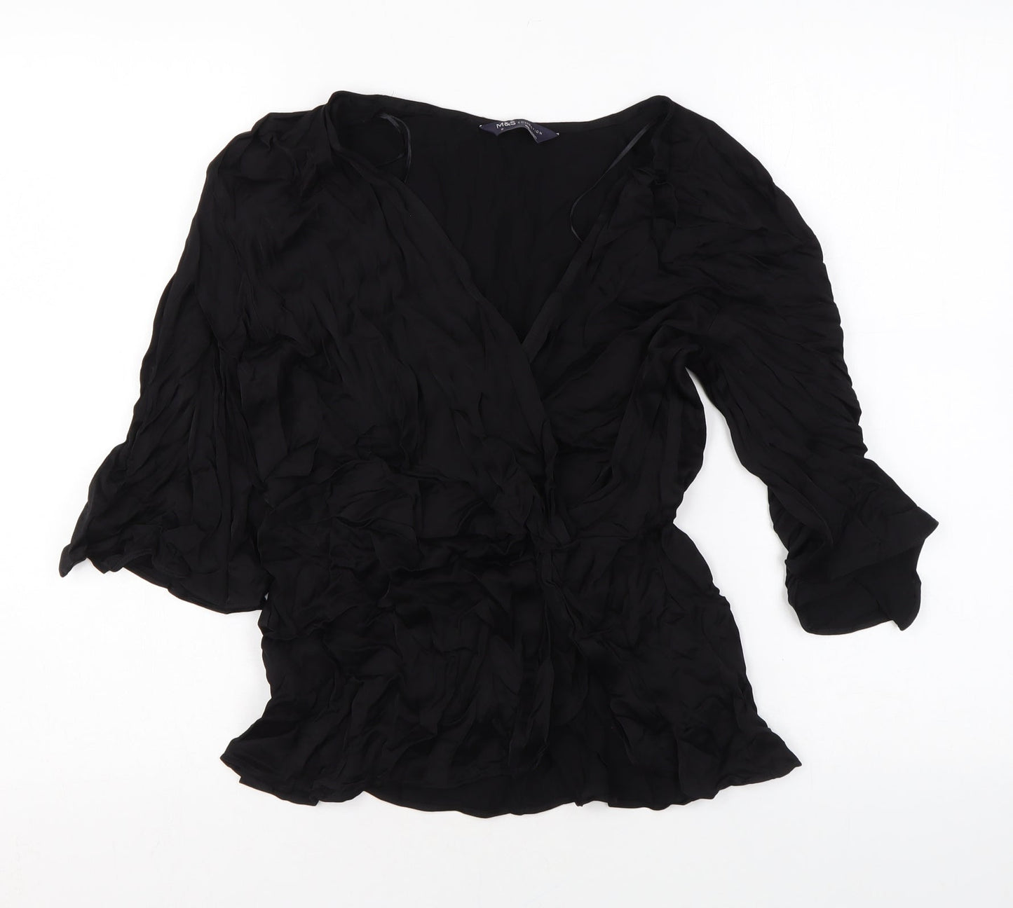 Womens UK Size 10 Marks and Spencer Black Basic Blouse