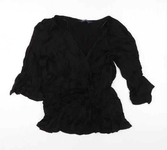 Womens UK Size 10 Marks and Spencer Black Basic Blouse