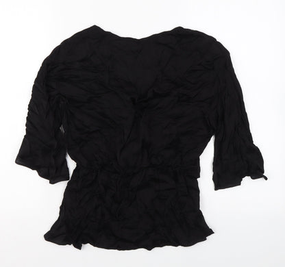 Womens UK Size 10 Marks and Spencer Black Basic Blouse
