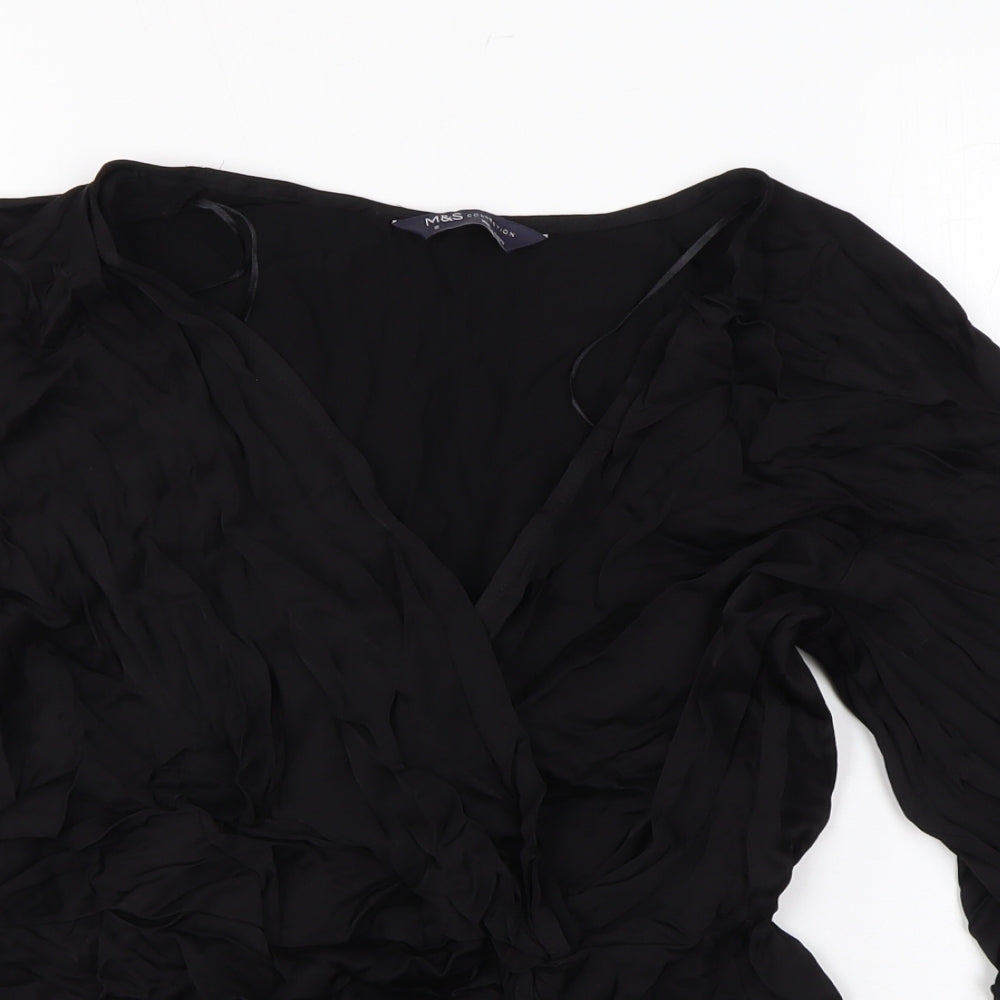 Womens UK Size 10 Marks and Spencer Black Basic Blouse
