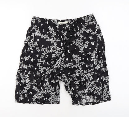 Autograph Mens Black Floral Cotton Chino Shorts Size S L7 in Regular Drawstring