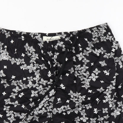Autograph Mens Black Floral Cotton Chino Shorts Size S L7 in Regular Drawstring