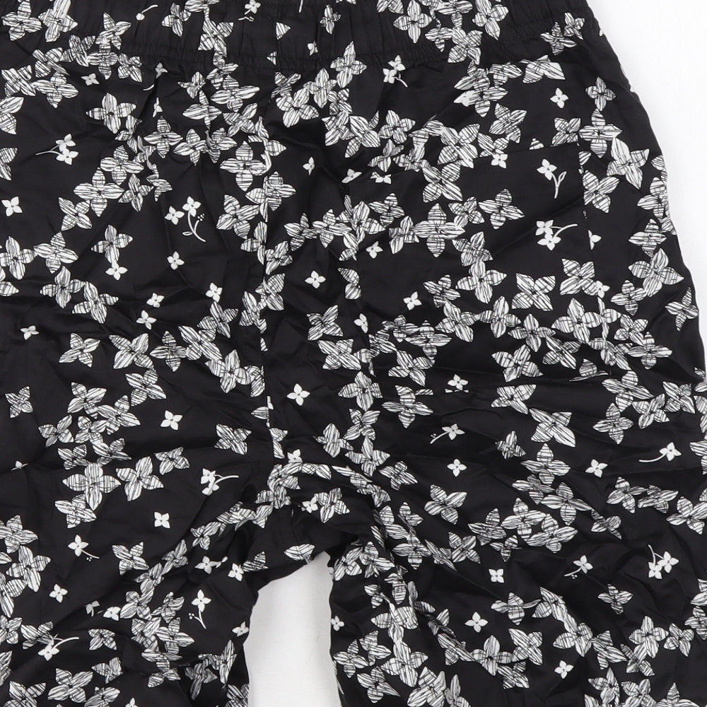 Autograph Mens Black Floral Cotton Chino Shorts Size S L7 in Regular Drawstring