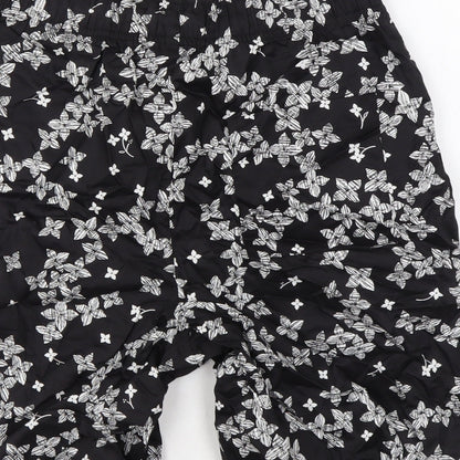 Autograph Mens Black Floral Cotton Chino Shorts Size S L7 in Regular Drawstring