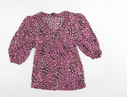 Womens UK Size 8 Marks and Spencer Pink Basic Button-Up