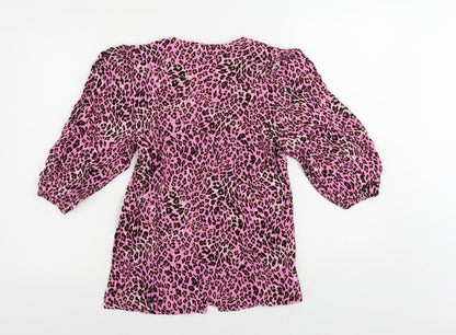 Womens UK Size 8 Marks and Spencer Pink Basic Button-Up