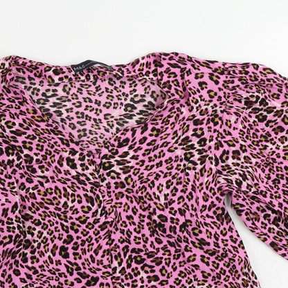 Womens UK Size 8 Marks and Spencer Pink Basic Button-Up