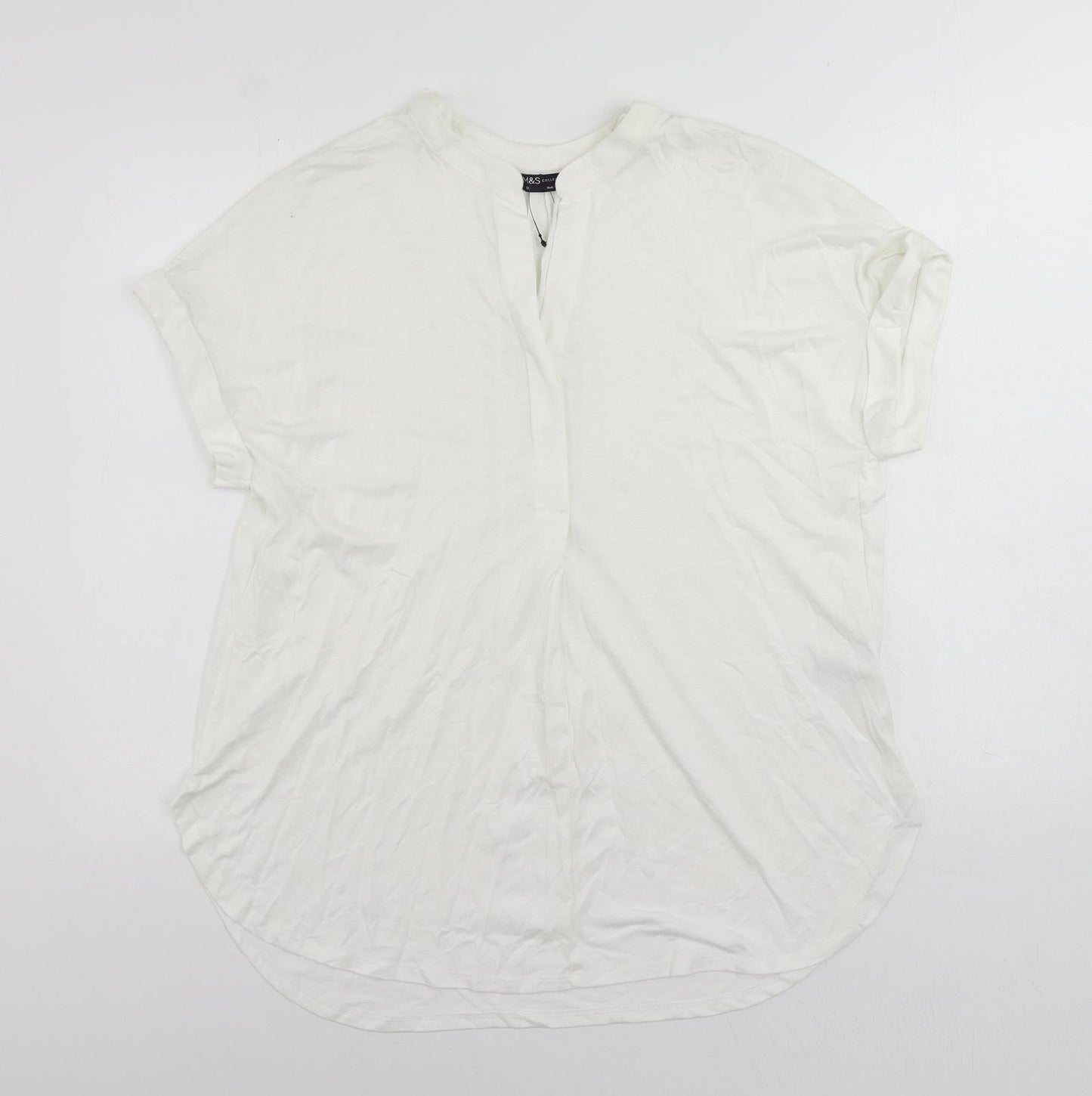 Womens UK Size 10 Marks and Spencer Ivory Basic Blouse