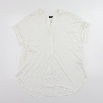 Womens UK Size 10 Marks and Spencer Ivory Basic Blouse