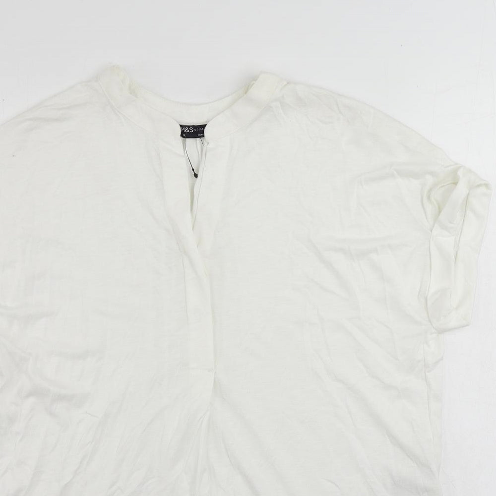 Womens UK Size 10 Marks and Spencer Ivory Basic Blouse