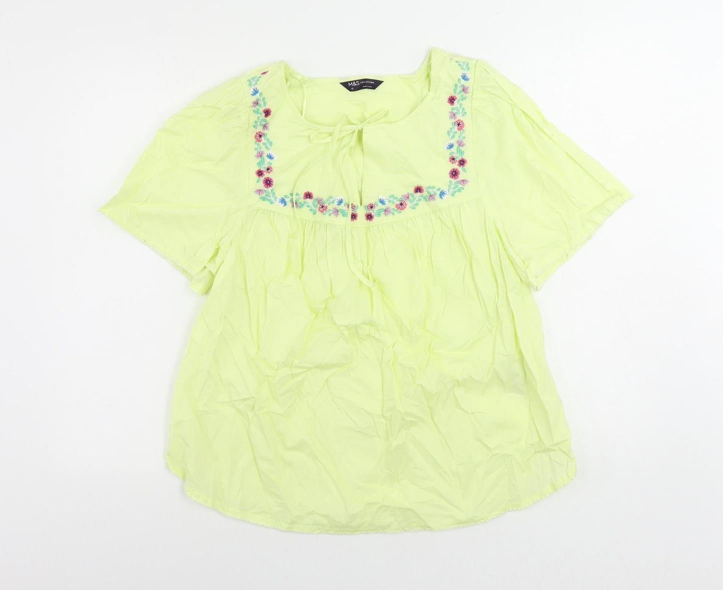 Womens UK Size 12 Marks and Spencer Yellow Basic Blouse