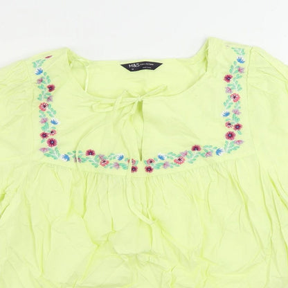 Womens UK Size 12 Marks and Spencer Yellow Basic Blouse