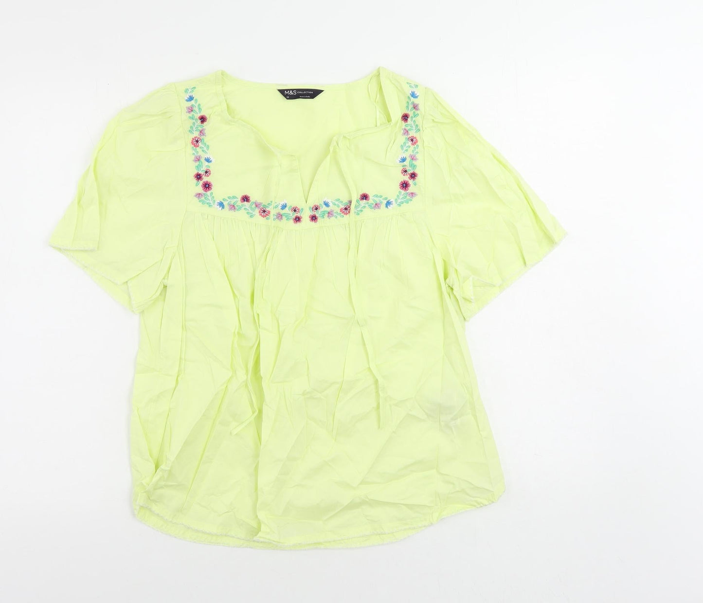 Womens UK Size 10 Marks and Spencer Yellow Basic Blouse