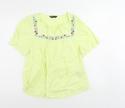 Womens UK Size 10 Marks and Spencer Yellow Basic Blouse