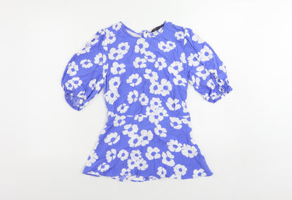 Womens UK Size 6 Marks and Spencer Blue Basic Blouse