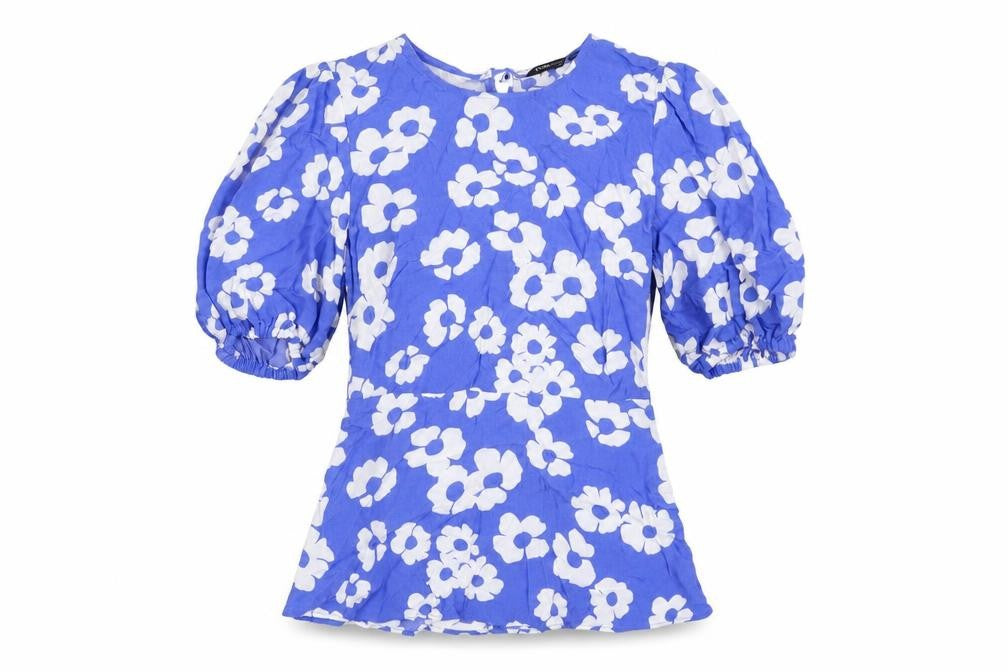 Womens UK Size 6 Marks and Spencer Blue Basic Blouse