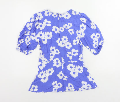 Womens UK Size 6 Marks and Spencer Blue Basic Blouse
