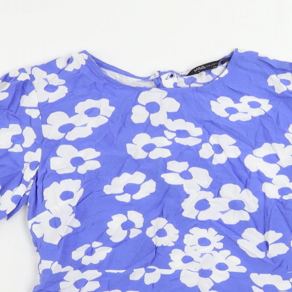 Womens UK Size 6 Marks and Spencer Blue Basic Blouse