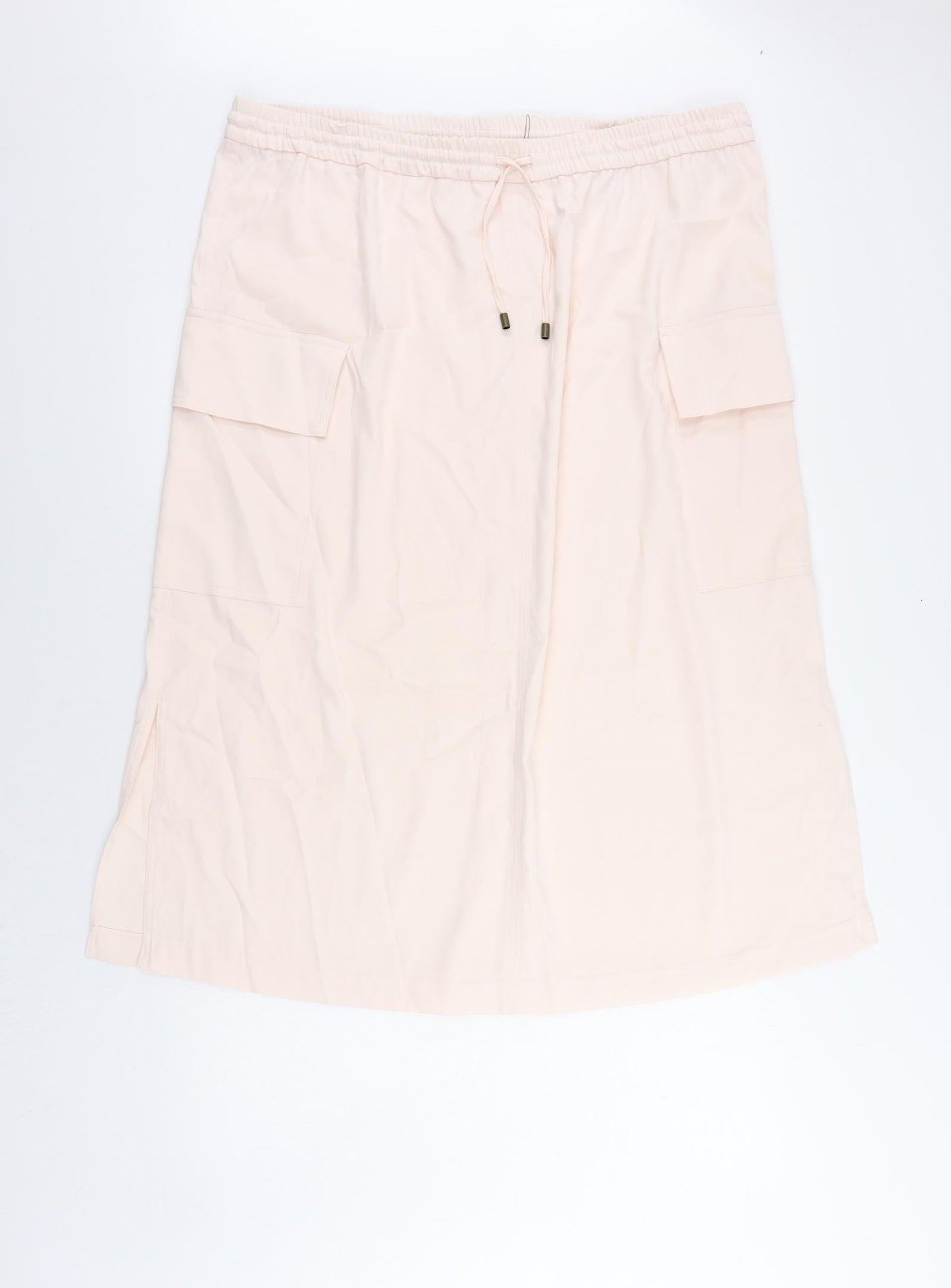 Marks and Spencer Womens Pink Polyester Cargo Skirt Size 20 Drawstring