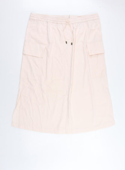 Marks and Spencer Womens Pink Polyester Cargo Skirt Size 20 Drawstring