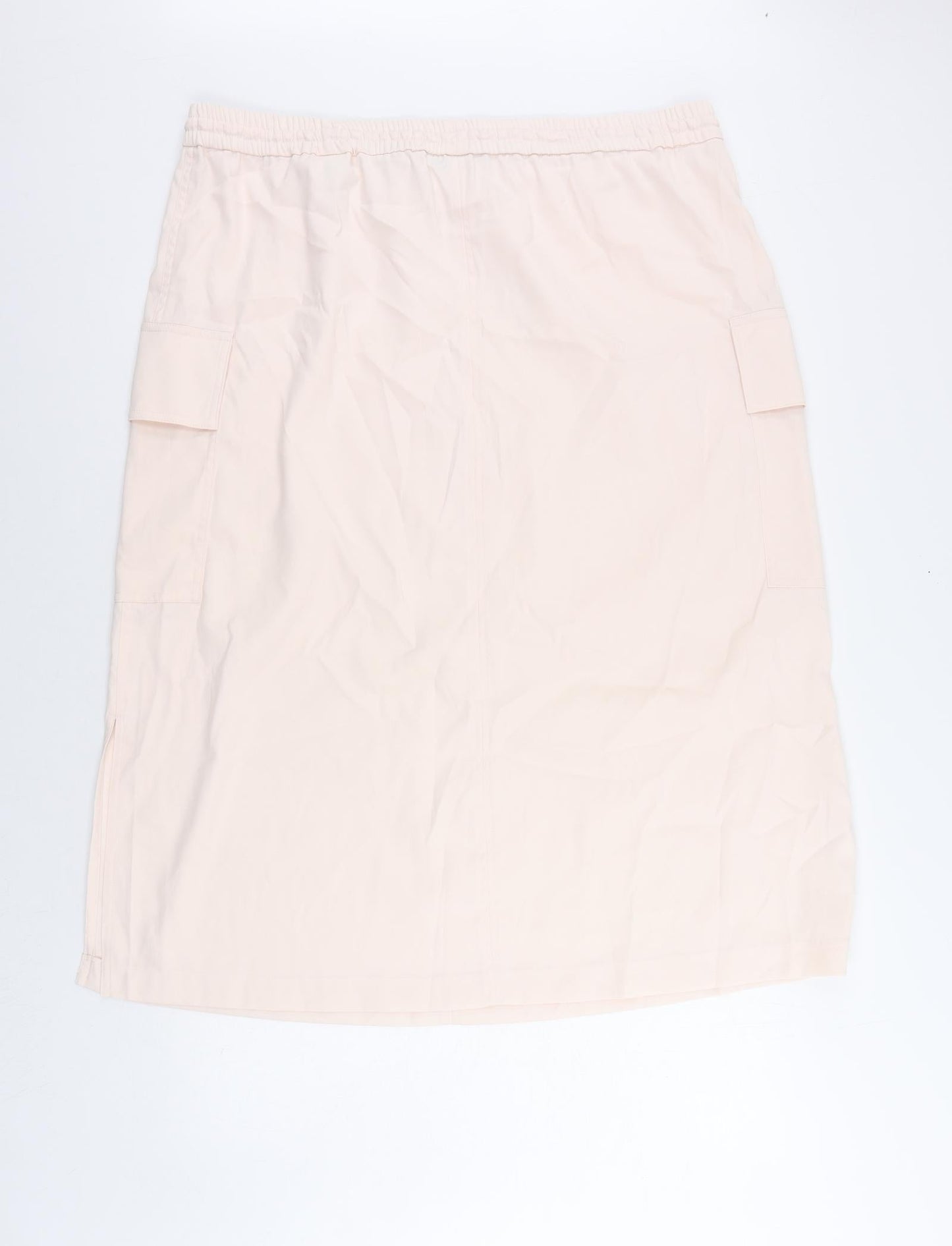 Marks and Spencer Womens Pink Polyester Cargo Skirt Size 20 Drawstring