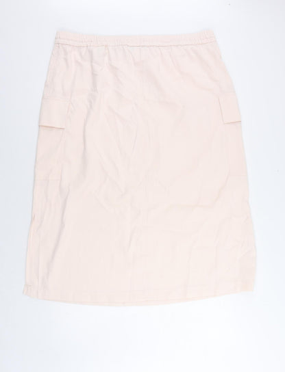 Marks and Spencer Womens Pink Polyester Cargo Skirt Size 20 Drawstring