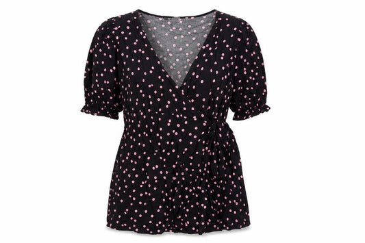Womens UK Size 12 Marks and Spencer Black Wrap Blouse