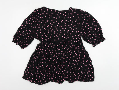 Womens UK Size 12 Marks and Spencer Black Wrap Blouse
