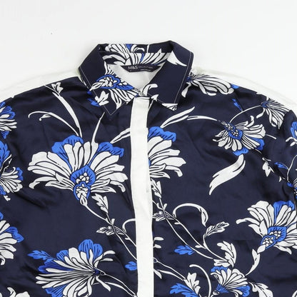 Womens UK Size 8 Marks and Spencer Blue Tunic Button-Up