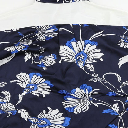 Womens UK Size 8 Marks and Spencer Blue Tunic Button-Up