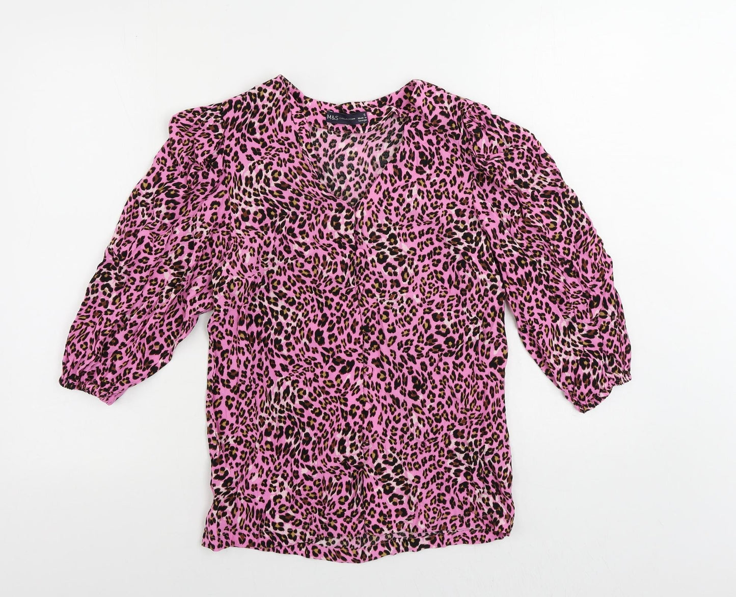 Womens UK Size 6 Marks and Spencer Pink Basic Button-Up