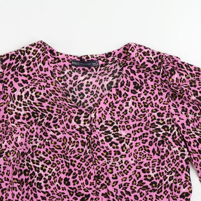 Womens UK Size 6 Marks and Spencer Pink Basic Button-Up
