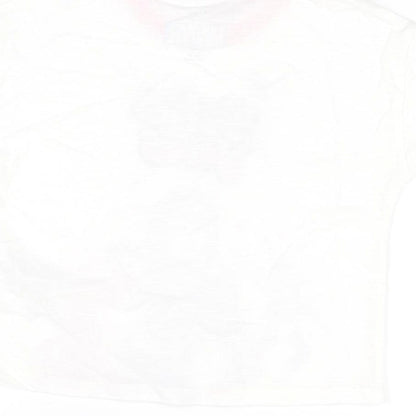 Marks and Spencer Girls White Polyester Basic T-Shirt Size 3-4 Years Round Neck Pullover - Marvel, Hero Vibes