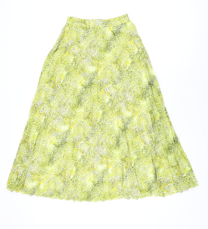 Marks and Spencer Womens Yellow Geometric Polyester Swing Skirt Size 6