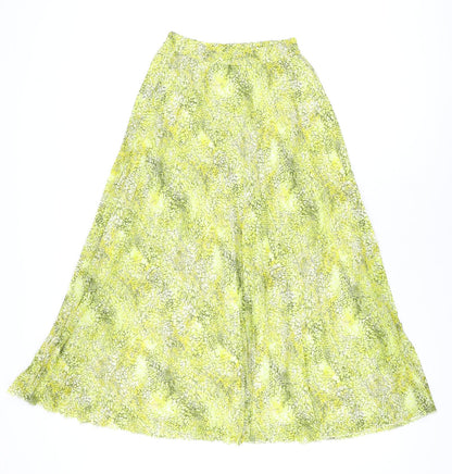 Marks and Spencer Womens Yellow Geometric Polyester Swing Skirt Size 6