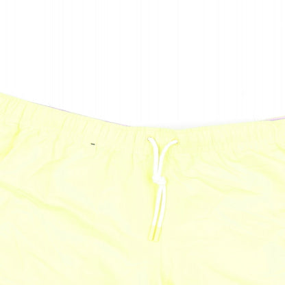 Marks and Spencer Mens Yellow Polyester Bermuda Shorts Size 2XL Regular Drawstring - Swim Shorts