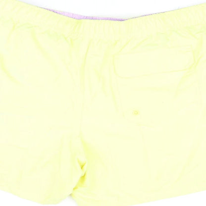 Marks and Spencer Mens Yellow Polyester Bermuda Shorts Size 2XL Regular Drawstring - Swim Shorts