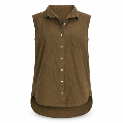 Womens UK Size 6 H&M Brown Basic Button-Up