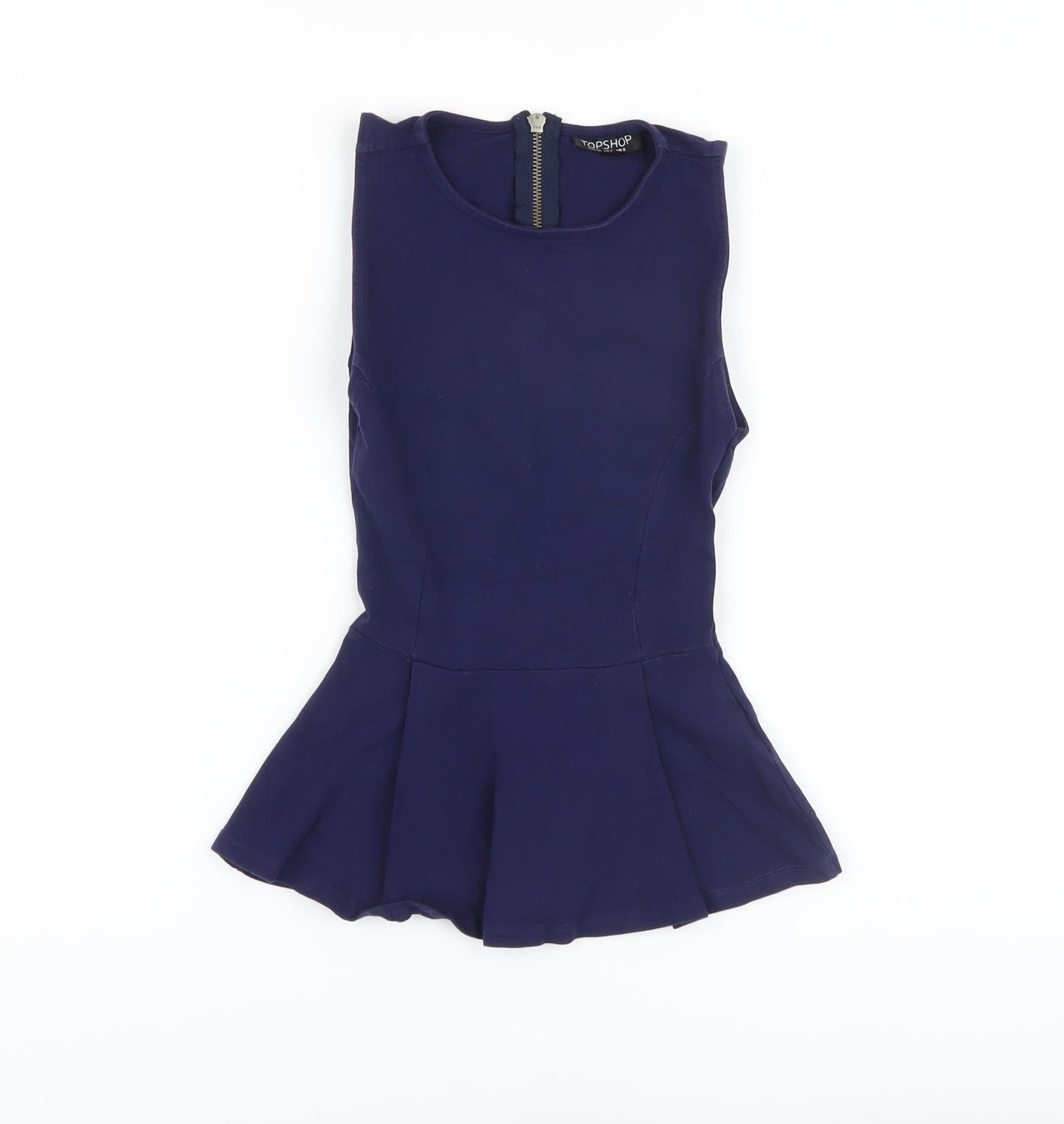 Womens UK Size 6 Topshop Blue Basic Tank