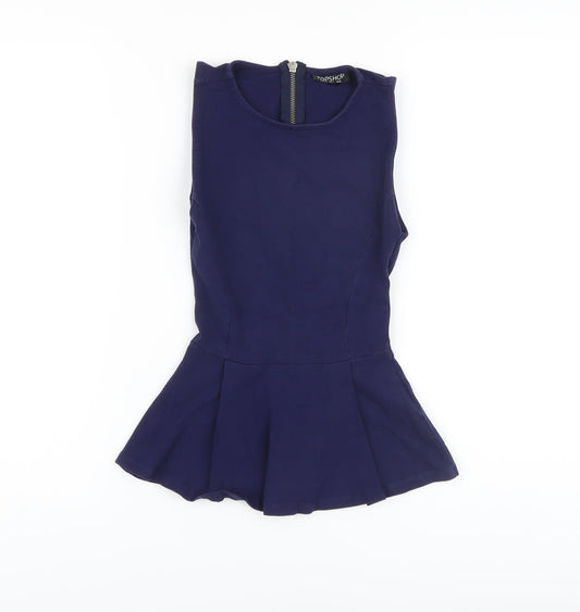 Womens UK Size 6 Topshop Blue Basic Tank