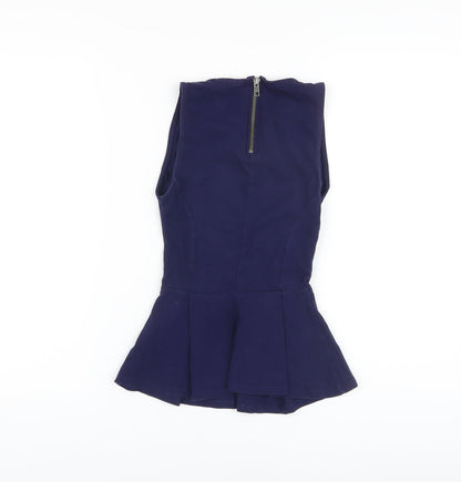 Womens UK Size 6 Topshop Blue Basic Tank
