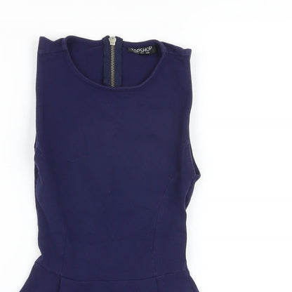 Womens UK Size 6 Topshop Blue Basic Tank