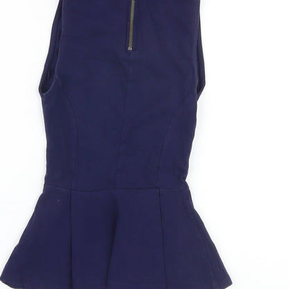 Womens UK Size 6 Topshop Blue Basic Tank
