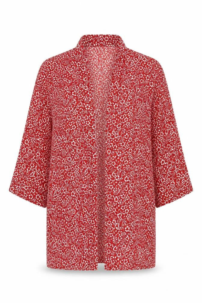 Womens UK Size 6 VILA Red Kimono Blouse
